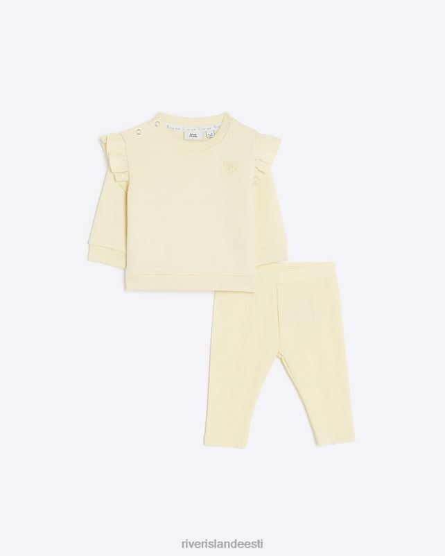 kehakate kollane tüdrukud River Island bg dressipluusi ja retuuside komplekt 44TLL3577