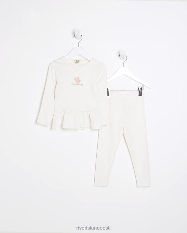 kehakate kreem tüdrukud River Island mg peplum top ja retuusid komplekt 44TLL6659