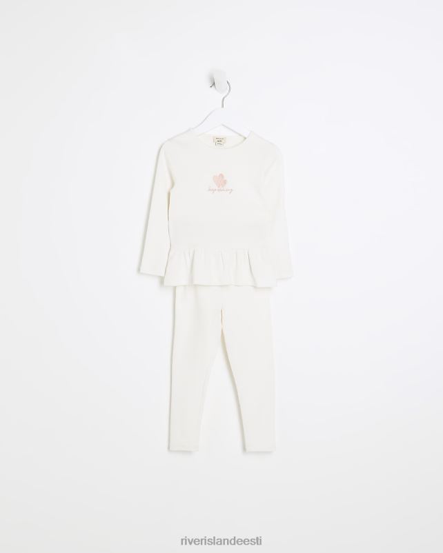 kehakate kreem tüdrukud River Island mg peplum top ja retuusid komplekt 44TLL6659