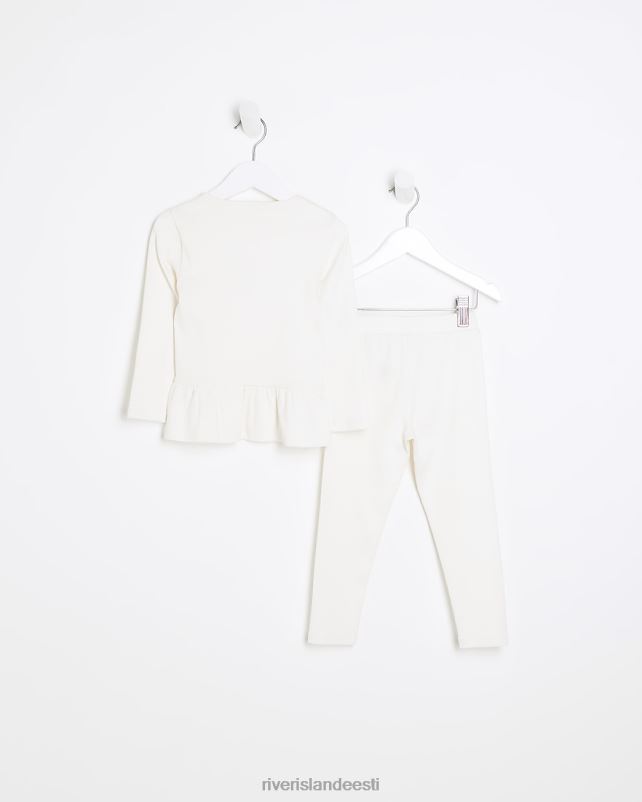 kehakate kreem tüdrukud River Island mg peplum top ja retuusid komplekt 44TLL6659