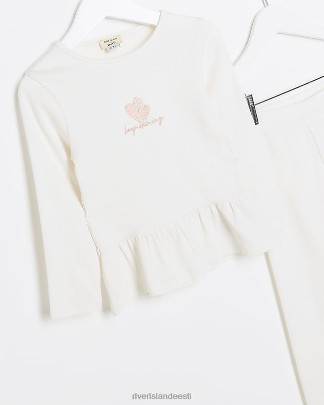 kehakate kreem tüdrukud River Island mg peplum top ja retuusid komplekt 44TLL6659
