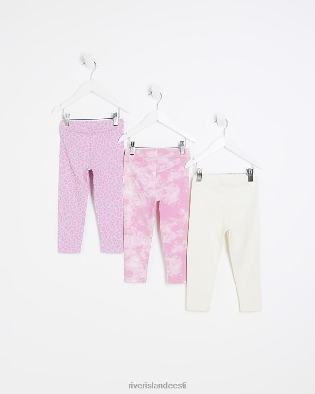 kehakate lilla tüdrukud River Island mg trükitud retuusid 3 tk 44TLL6661