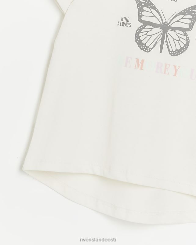 kehakate ekru tüdrukud River Island mg liblika t-särk 44TLL6637