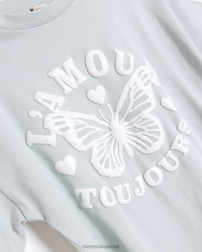 kehakate khaki tüdrukud River Island mg t-särgi ja retuuside komplekt 44TLL6567