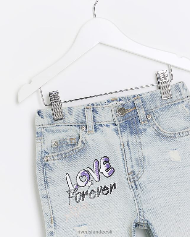kehakate sinine tüdrukud River Island mg graffiti mom teksad 44TLL6616