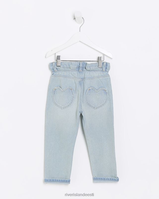 kehakate sinine tüdrukud River Island mg südametaskuga paberkotiga teksad 44TLL6592