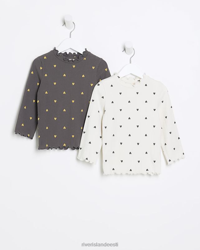 kehakate hall tüdrukud River Island mg rib salati hem top 2 pakk 44TLL6612