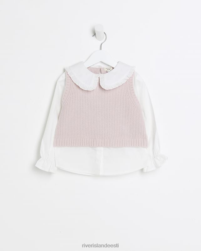kehakate roosa tüdrukud River Island mg kraega kootud vest 44TLL3522