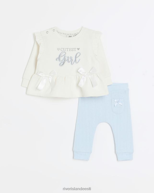 kehakate sinine tüdrukud River Island bg tikitud peplumikomplekt 44TLL6632