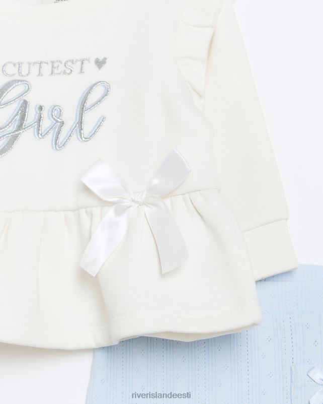 kehakate sinine tüdrukud River Island bg tikitud peplumikomplekt 44TLL6632