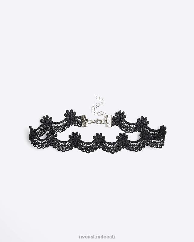 tarvikud must tüdrukud River Island pits choker kaelakee 44TLL6407