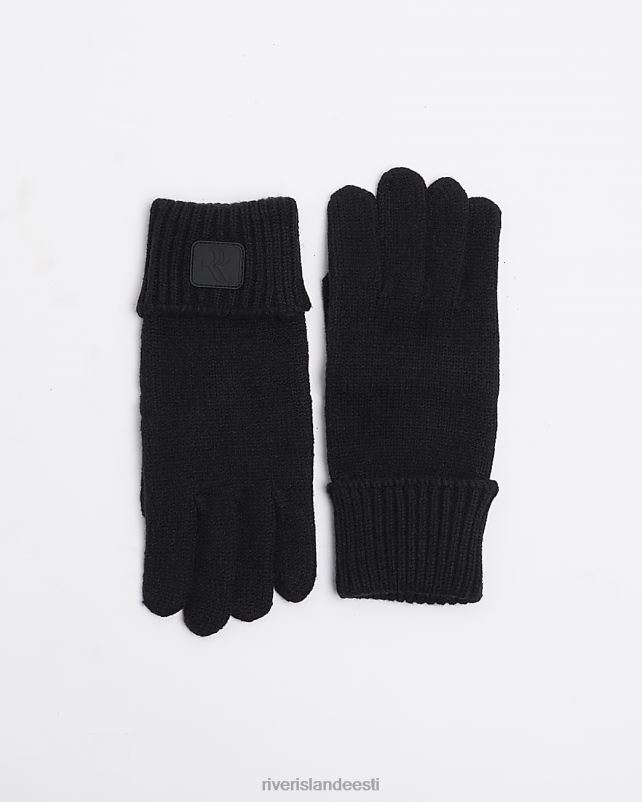 tarvikud must tüdrukud River Island b kummiplaastriga kootud kindad 44TLL6058