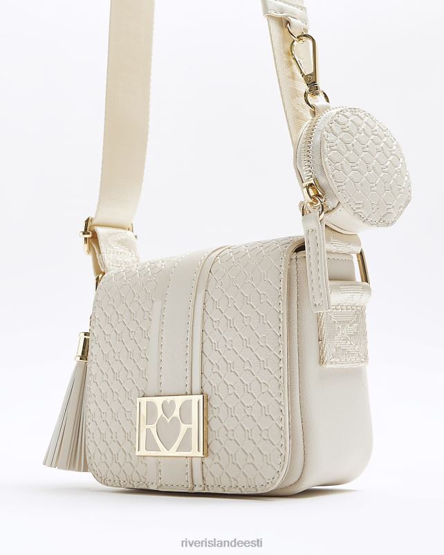 tarvikud kreem tüdrukud River Island g reljeefse monogrammiga risti kehakott 44TLL6139