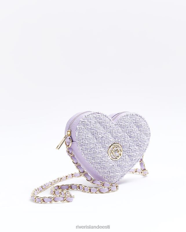 tarvikud lilla tüdrukud River Island g boucle südame rist kehakott 44TLL3281