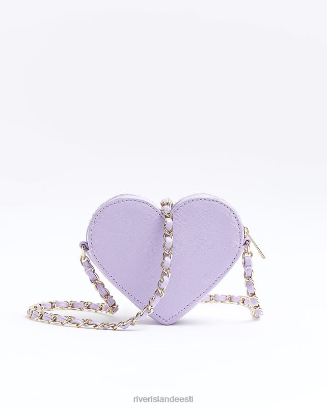 tarvikud lilla tüdrukud River Island g boucle südame rist kehakott 44TLL3281