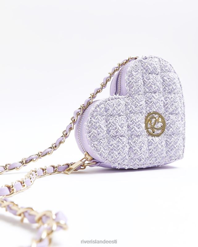 tarvikud lilla tüdrukud River Island g boucle südame rist kehakott 44TLL3281