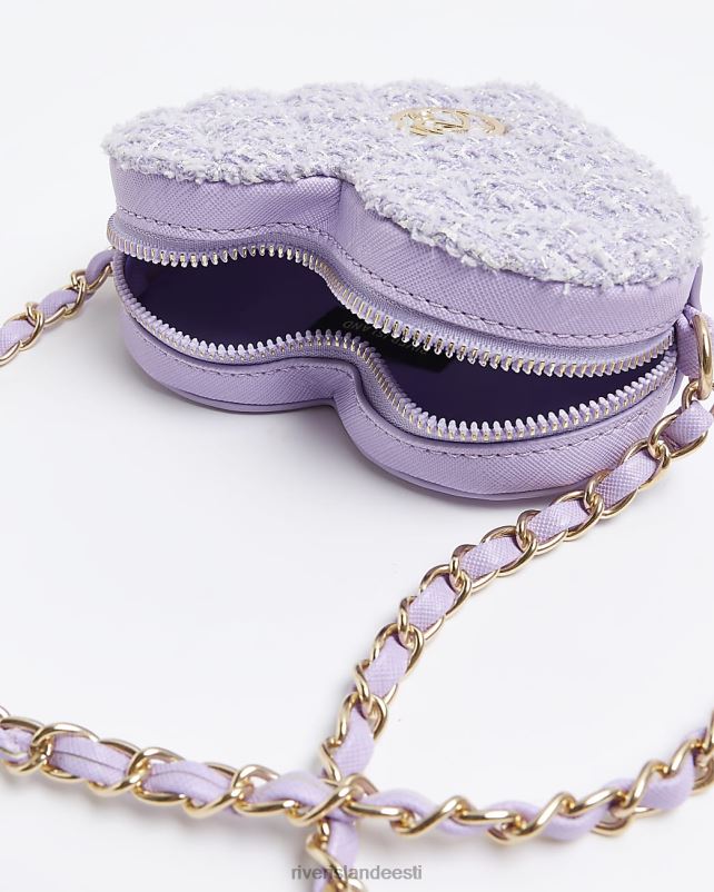 tarvikud lilla tüdrukud River Island g boucle südame rist kehakott 44TLL3281