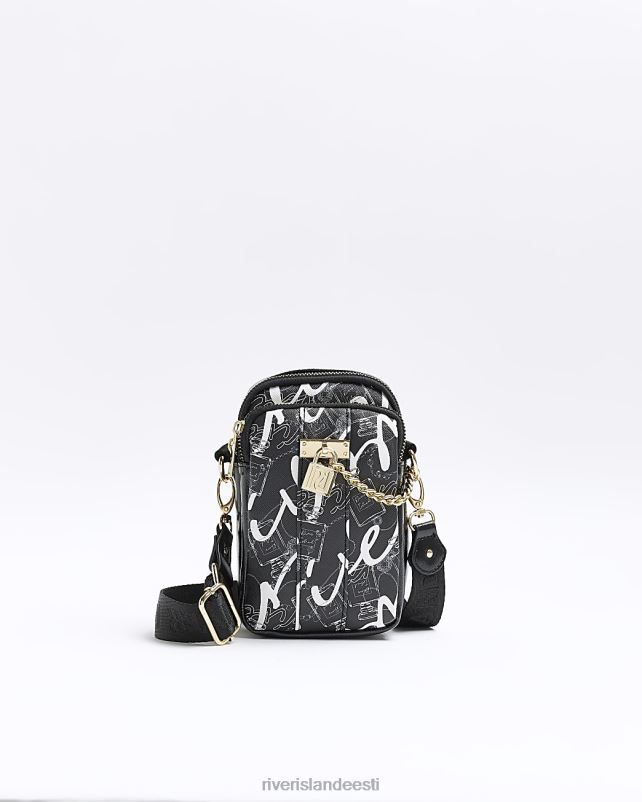 tarvikud must tüdrukud River Island g graffiti festivali kott 44TLL6283