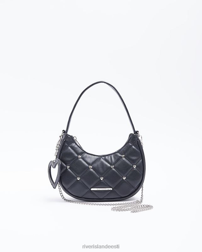 tarvikud must tüdrukud River Island g naastudega õlakott 44TLL6349