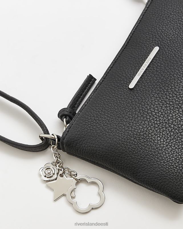 tarvikud must tüdrukud River Island g tõmblukuga ristkott 44TLL3353