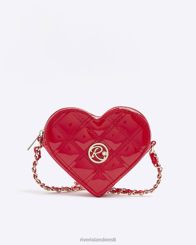tarvikud punane tüdrukud River Island g patenteeritud tepitud südamega risti kehakott 44TLL3280