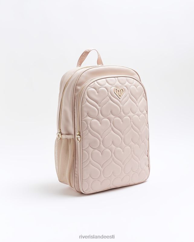 tarvikud roosa tüdrukud River Island g südamega tepitud eriti suur seljakott 44TLL6171