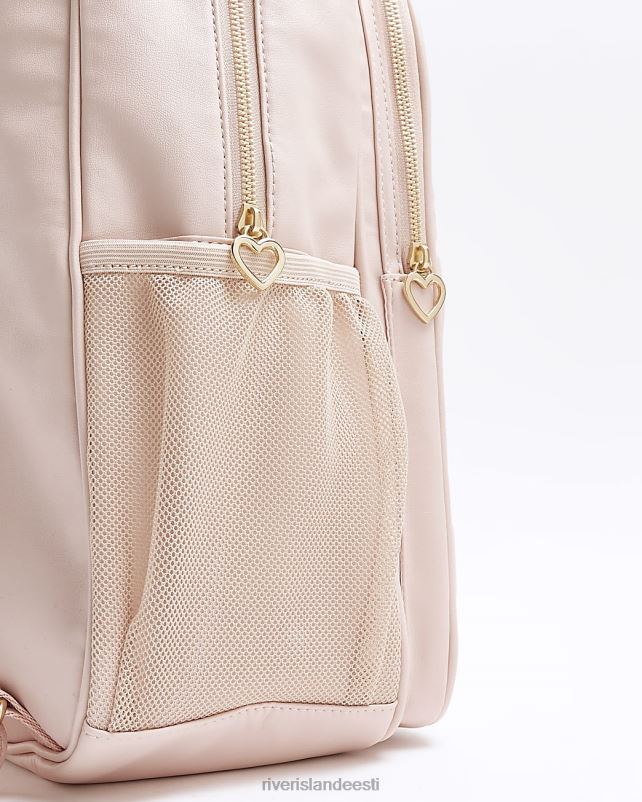 tarvikud roosa tüdrukud River Island g südamega tepitud eriti suur seljakott 44TLL6171