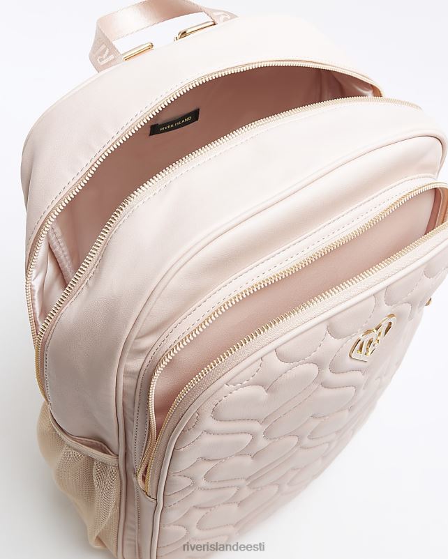 tarvikud roosa tüdrukud River Island g südamega tepitud eriti suur seljakott 44TLL6171