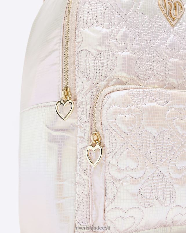 tarvikud roosa tüdrukud River Island g tepitud südamega seljakott 44TLL3379