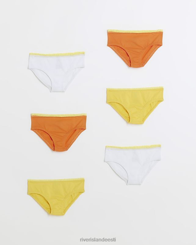 tarvikud oranž tüdrukud River Island mg frill püksid 6 pakk 44TLL6739