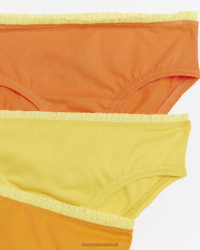 tarvikud oranž tüdrukud River Island mg frill püksid 6 pakk 44TLL6739