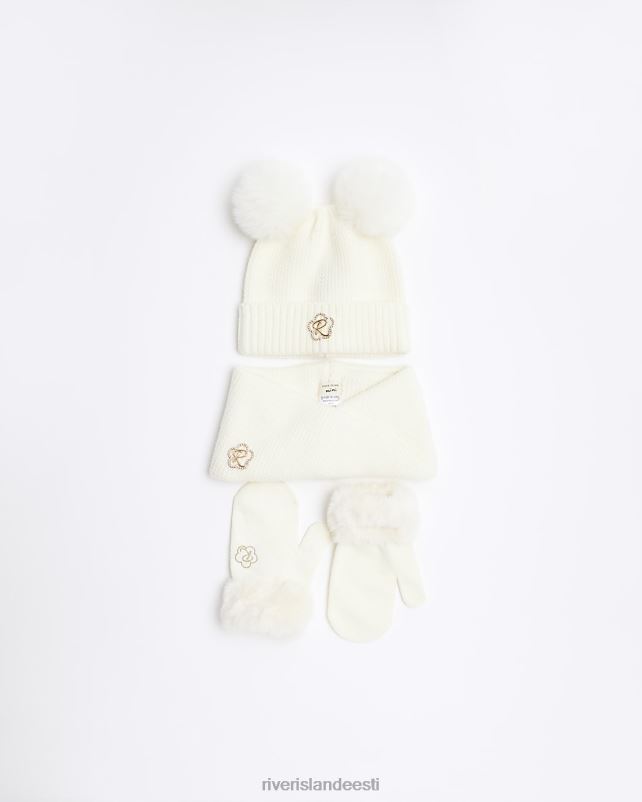 tarvikud kreem tüdrukud River Island mg kootud mütsikomplekt 44TLL6753