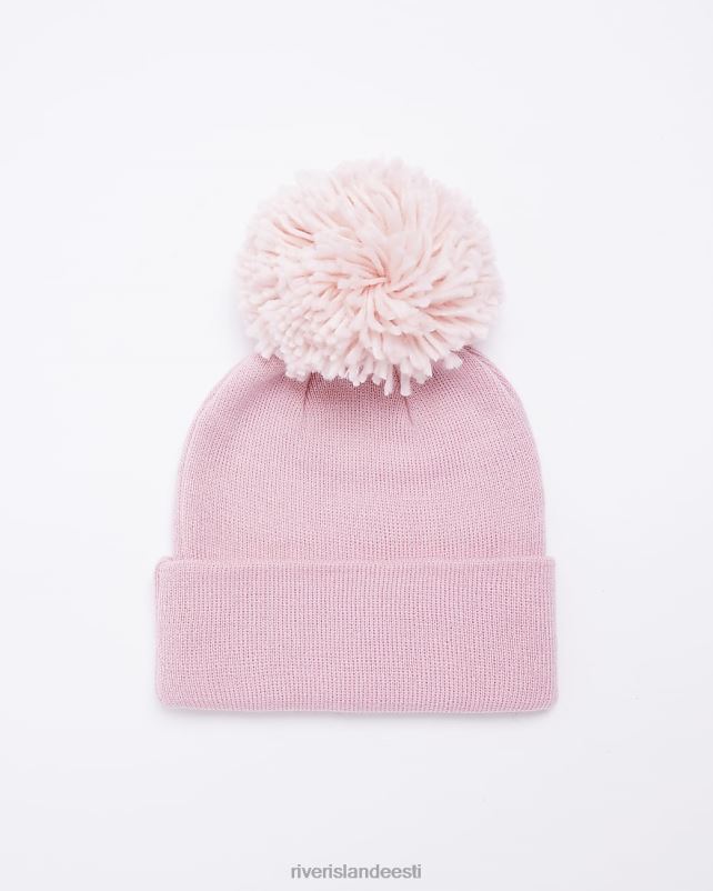 tarvikud roosa tüdrukud River Island g hype logo pom pom nokamüts 44TLL6459