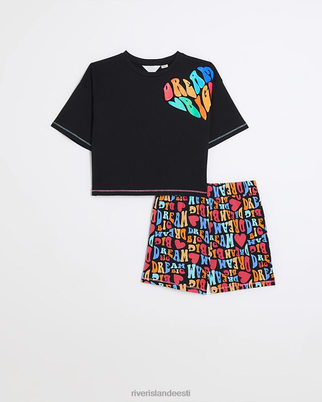 tarvikud must tüdrukud River Island g Dream suur pidžaamakomplekt 44TLL6203