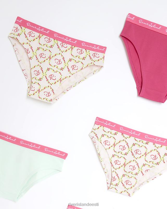 tarvikud roosa tüdrukud River Island g lillelised püksikud 6 tk 44TLL3440