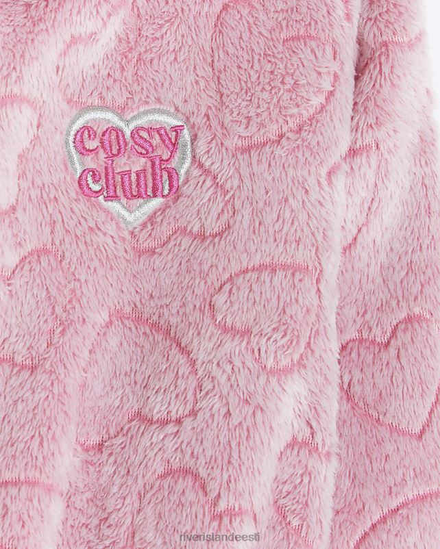 tarvikud roosa tüdrukud River Island g südamega kapuutsiga hubane onesie 44TLL6039