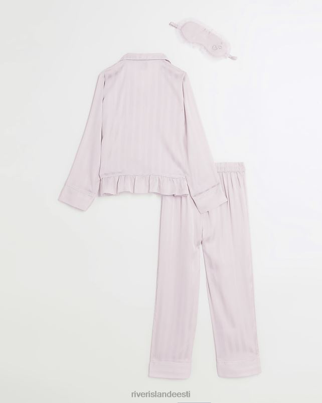 tarvikud roosa tüdrukud River Island g triibuline peplum satiin pidžaama komplekt 44TLL3189
