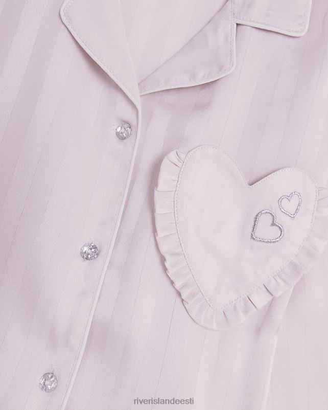 tarvikud roosa tüdrukud River Island g triibuline peplum satiin pidžaama komplekt 44TLL3189