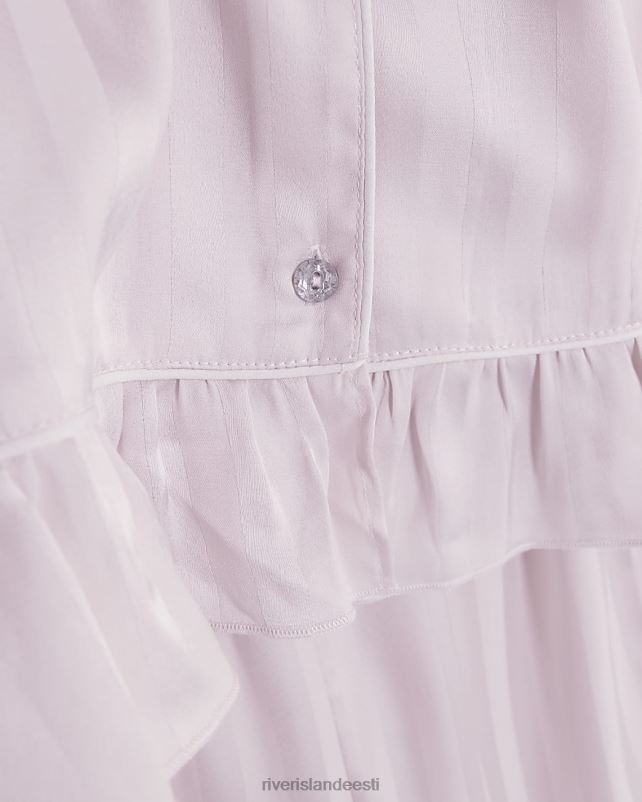 tarvikud roosa tüdrukud River Island g triibuline peplum satiin pidžaama komplekt 44TLL3189