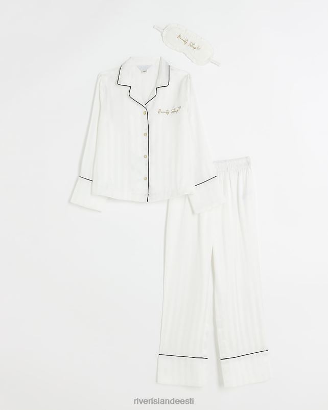 tarvikud valge tüdrukud River Island g triibuline satiinist pidžaama komplekt 44TLL3192