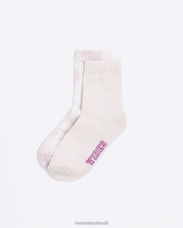 tarvikud roosa tüdrukud River Island g lipsuvärvi toru sokid 2 tk 44TLL6427