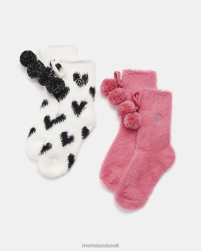tarvikud roosa tüdrukud River Island g südamega mõnusad sokid 2 tk 44TLL6430
