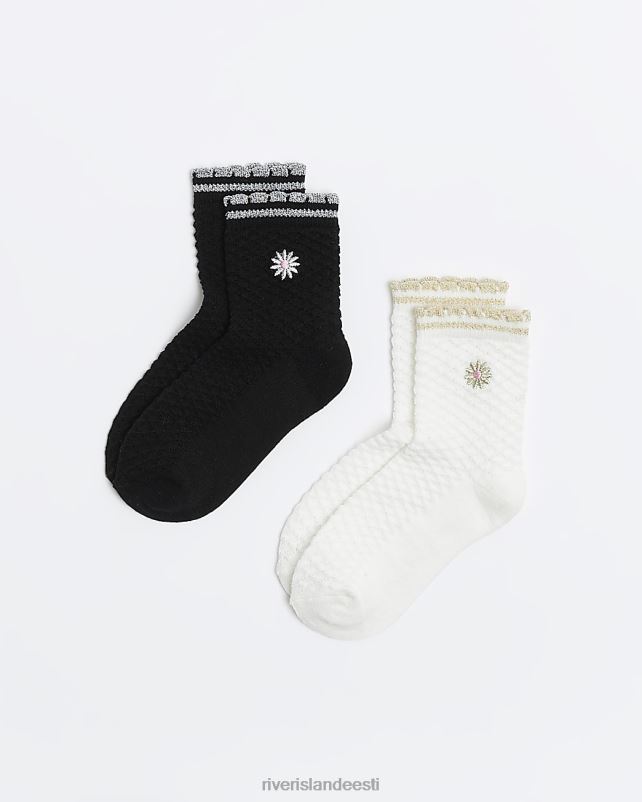 tarvikud kreem tüdrukud River Island mg tikitud sokid 2 tk 44TLL6744