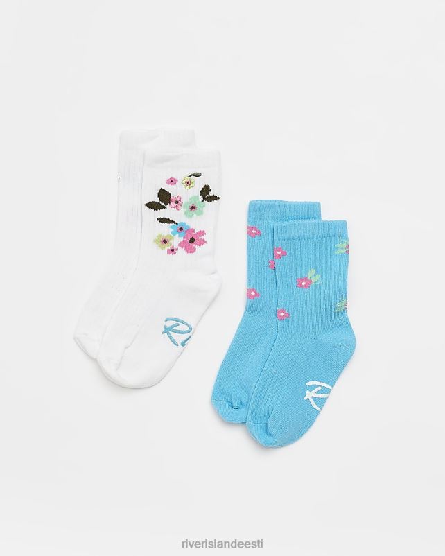 tarvikud sinine tüdrukud River Island mg ri lillelised sokid 2 tk 44TLL6751