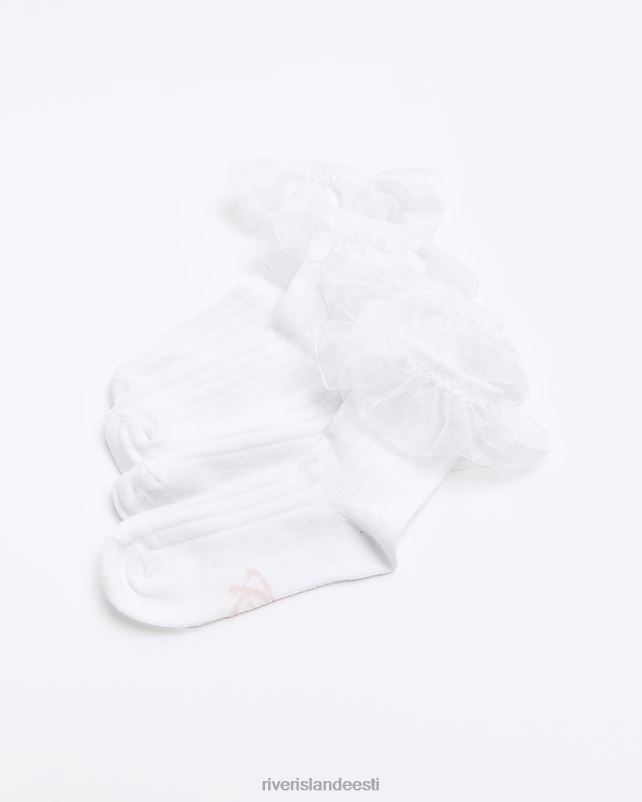tarvikud valge tüdrukud River Island mg frill sokid 2 pakk 44TLL3616